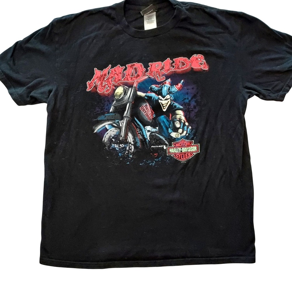 Harley-Davidson‎ Mad Ride Jester Graphic T-Shirt Black Mens XL Short Sleeve